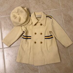 Vintage Kids Little World Peacoat hat set 3T